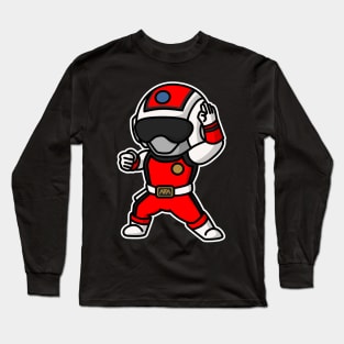 Red Flash Choushinsei Flashman Super Sentai Chibi Kawaii Style Long Sleeve T-Shirt